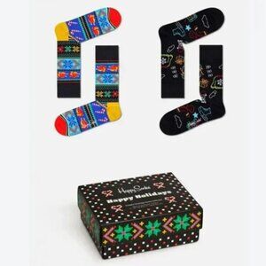 2 pair Happy Socks "Happy Holidays" Boxed *SET*
